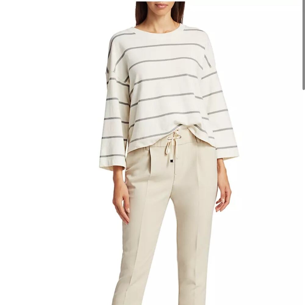 ATM Anthony Thomas Melillo Plaited Jersey Stripe Sweatshirt